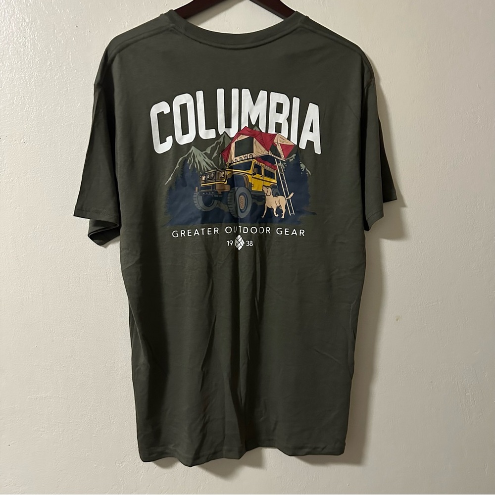 Columbia Men's Green Outdoor Back Graphic XL T-Shirt